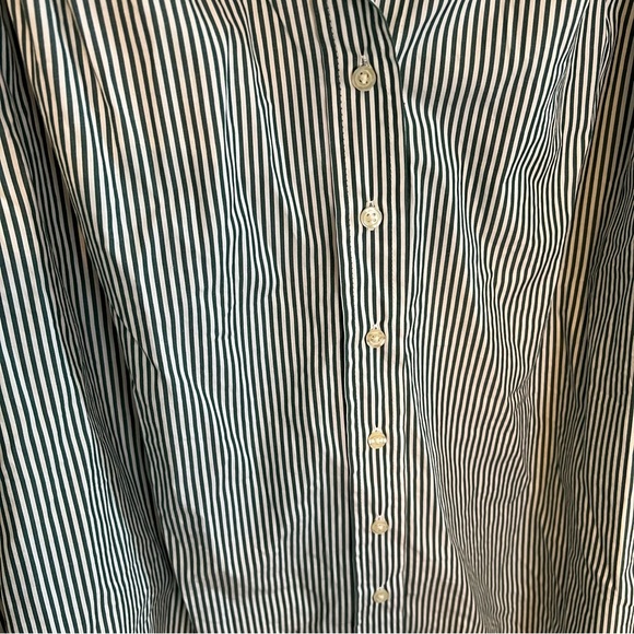 The Great green and white striped button up shirt size 2 - Picture 3 of 6